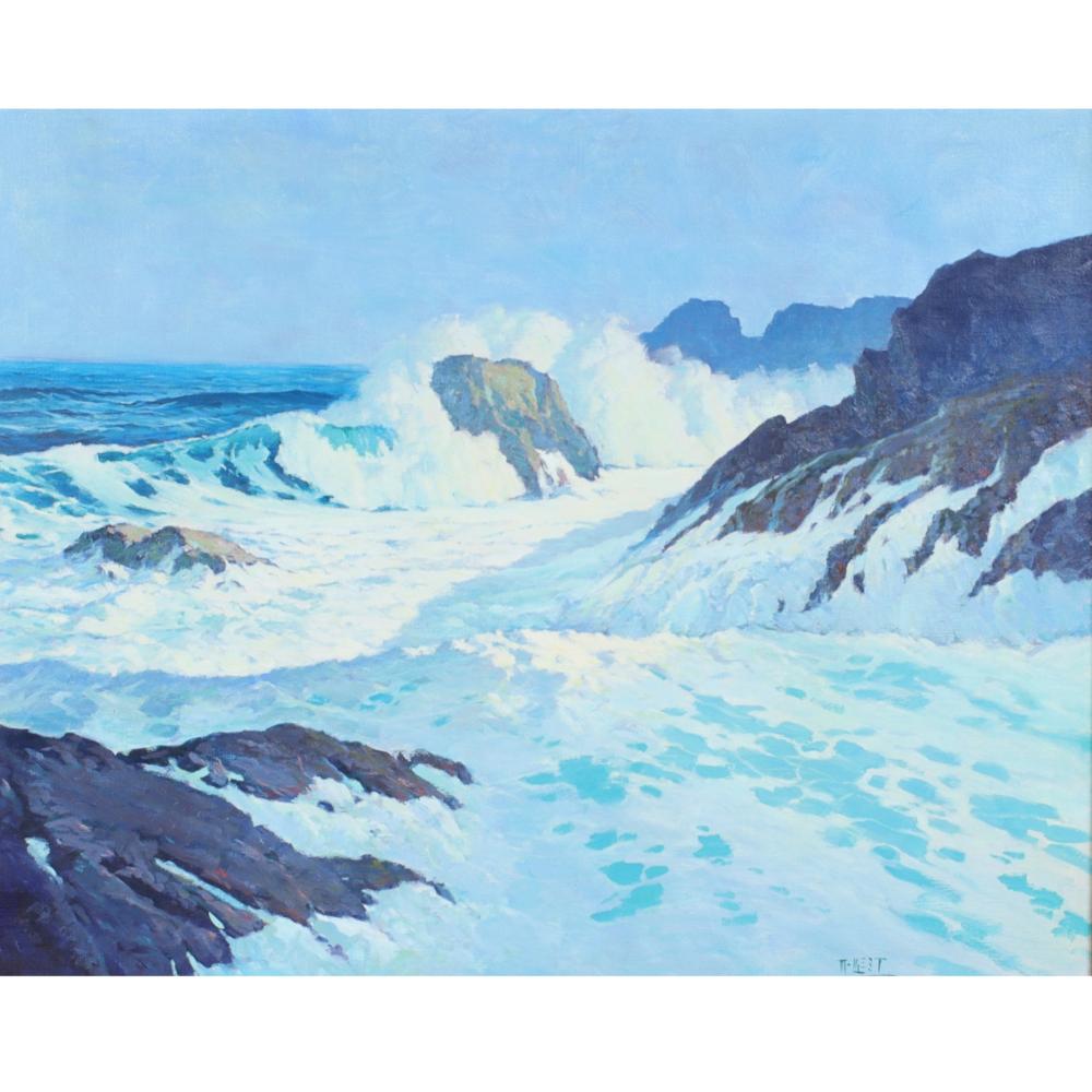 Appraisal: M West American th Century Breakers Along the Coast oil