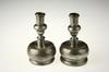 Appraisal: CANDLESTICKS - Pair of th C Continental pewter candlesticks with