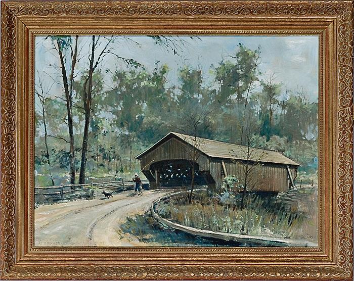 Appraisal: COVERED BRIDGE BY ERIC SLOAN OIL ON MASONITE Eric Sloane