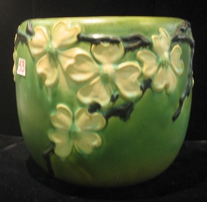 Appraisal: A ROSEVILLE ART POTTERY JARDINIERE in the Dogwood II pattern