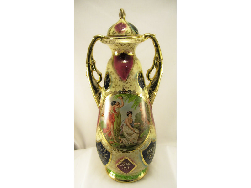 Appraisal: Royal Vienna Lidded Urn Decorative two handled urn with lid