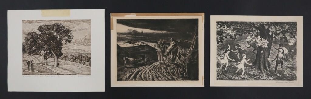 Appraisal: piece art lot J E Costigan etching Luigi Lucioni etching