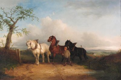 Appraisal: William Joseph Shayer - The plough team Signed and dated