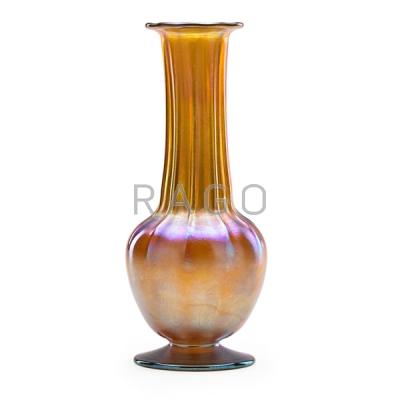 Appraisal: TIFFANY STUDIOS Gold Favrile glass vase Condition Report