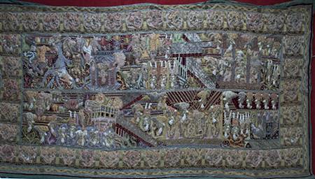 Appraisal: A large th century Burmese wall hanging with embroidered threads