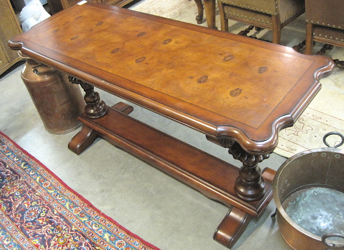 Appraisal: RECTANGULAR SOFA TABLE Renaissance style th century having a burl