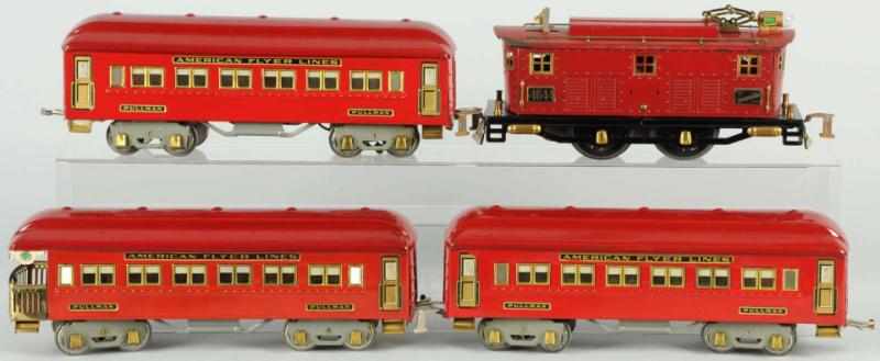 Appraisal: Tinplate American Flyer Passenger Train Set American Pre-war Standard gauge