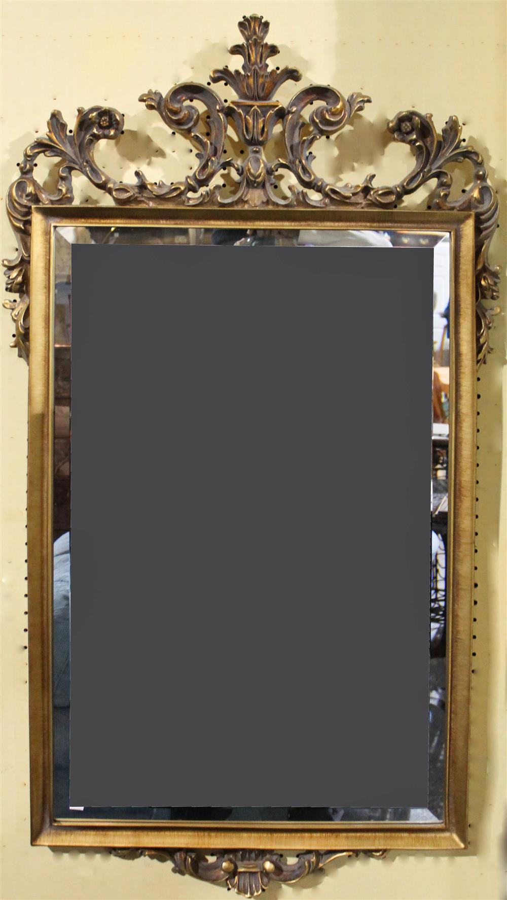 Appraisal: CLASSICAL STYLE GOLD PAINTED BEVELED MIRROR TOGETHER WITH A MAHOGANY