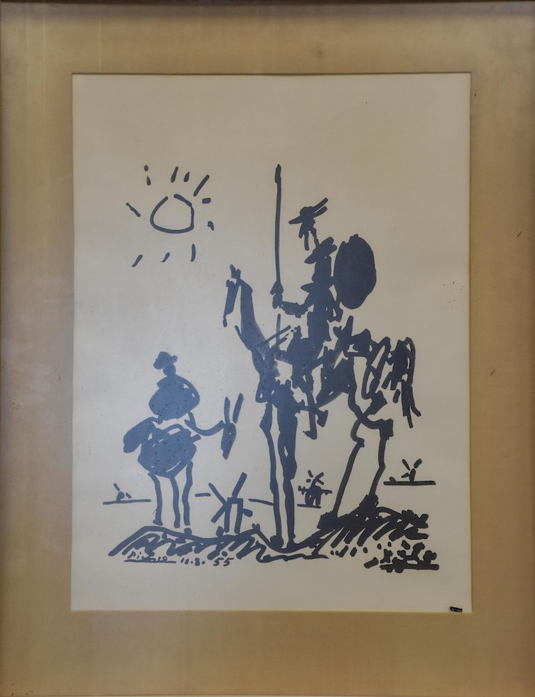 Appraisal: Vintage picasso don Quixote Lithograph Vintage picasso don Quixote Lithograph