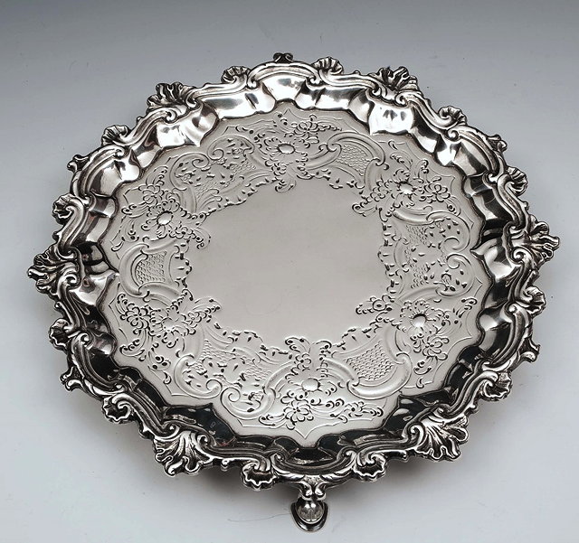 Appraisal: A GEORGE III SILVER WAITER by Richard Rugg London with