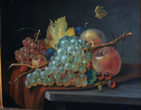 Appraisal: John Edward Hollen American - Still Life with Fruit Estimate