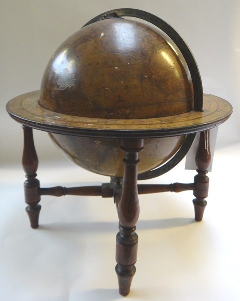 Appraisal: A Cary's terrestrial globe on a turned mahogany stand early