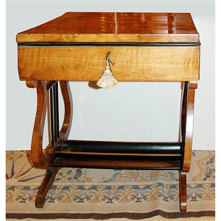 Appraisal: Biedermeier Walnut Single Drawer Work Table Estimate -