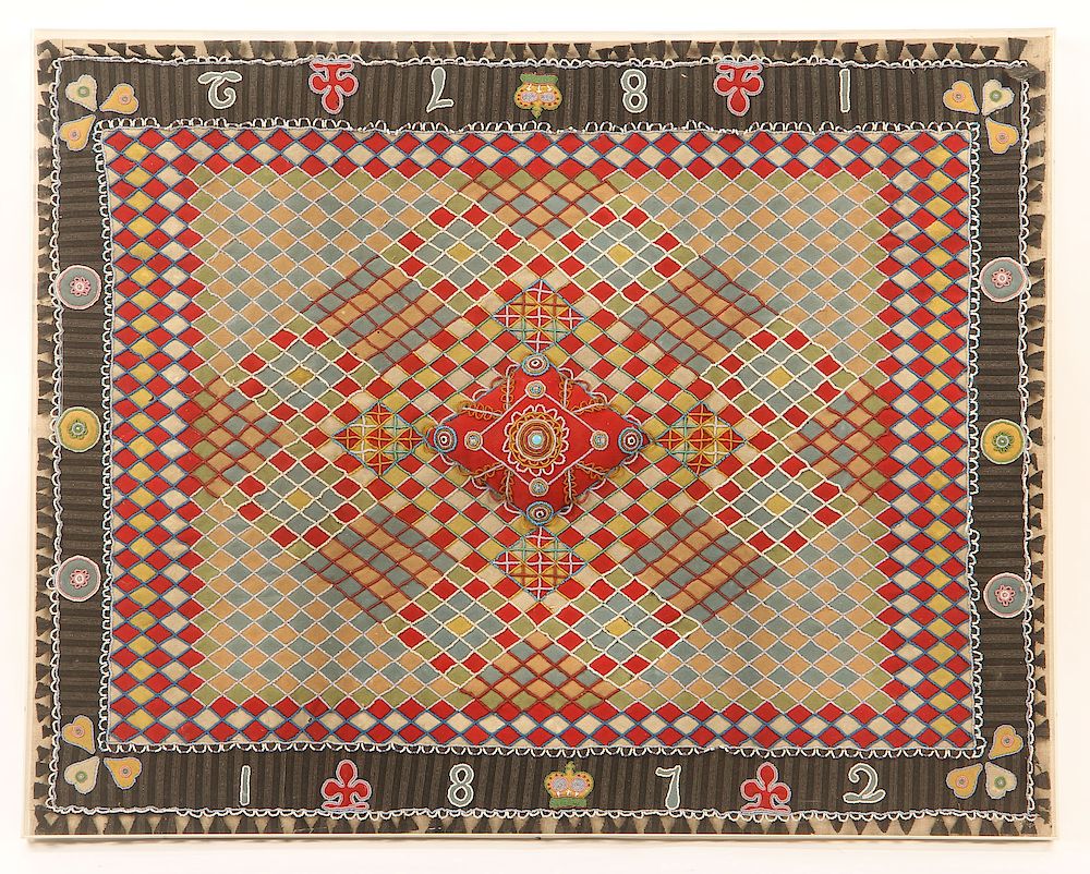 Appraisal: Eastern Canadian Indian Textile Panel dated Eastern Canadian Indian Textile