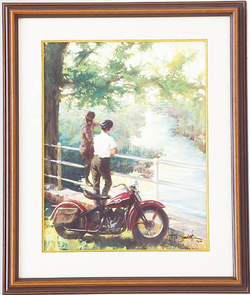 Appraisal: Taking a Moment' after David Uhl framed print limited edition