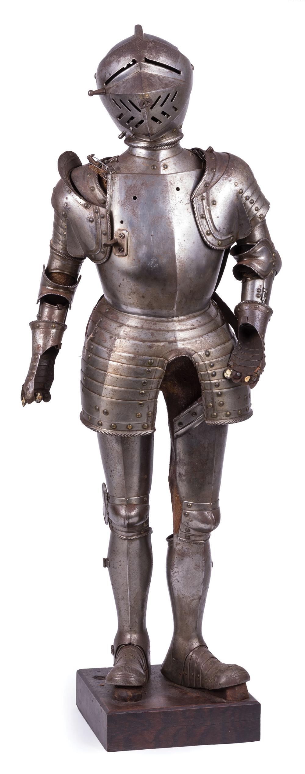 Appraisal: French Miniature Suit of Steel Armor riveted construction fully articulated