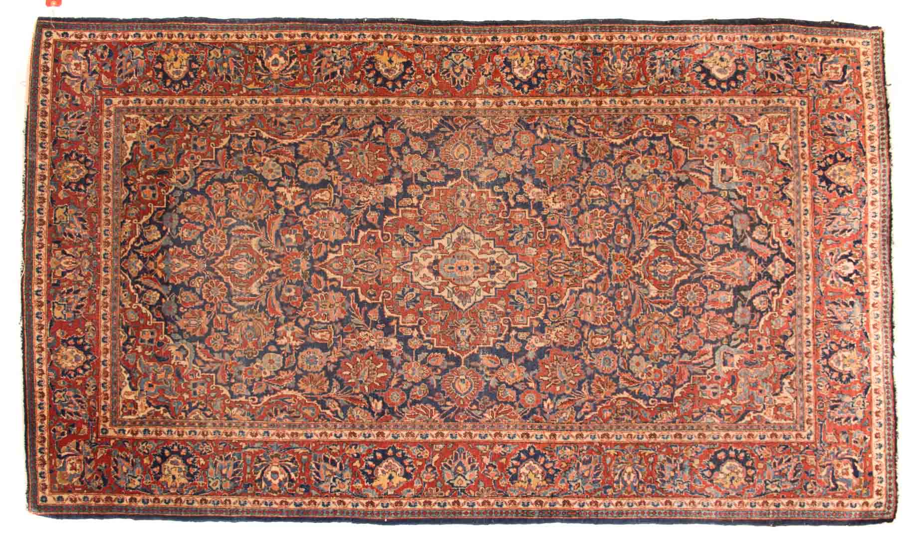 Appraisal: Antique Keshan rug approx x Persia circa Condition Some wear