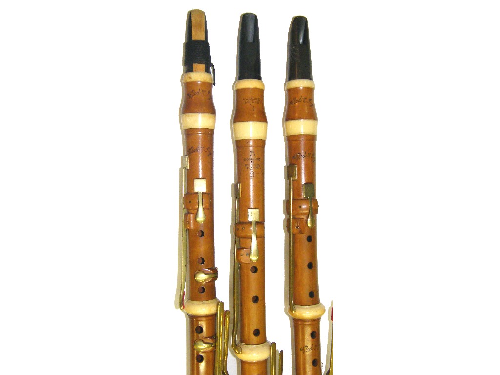 Appraisal: English boxwood and ivory mounted clarinet by Christopher Gerock circa