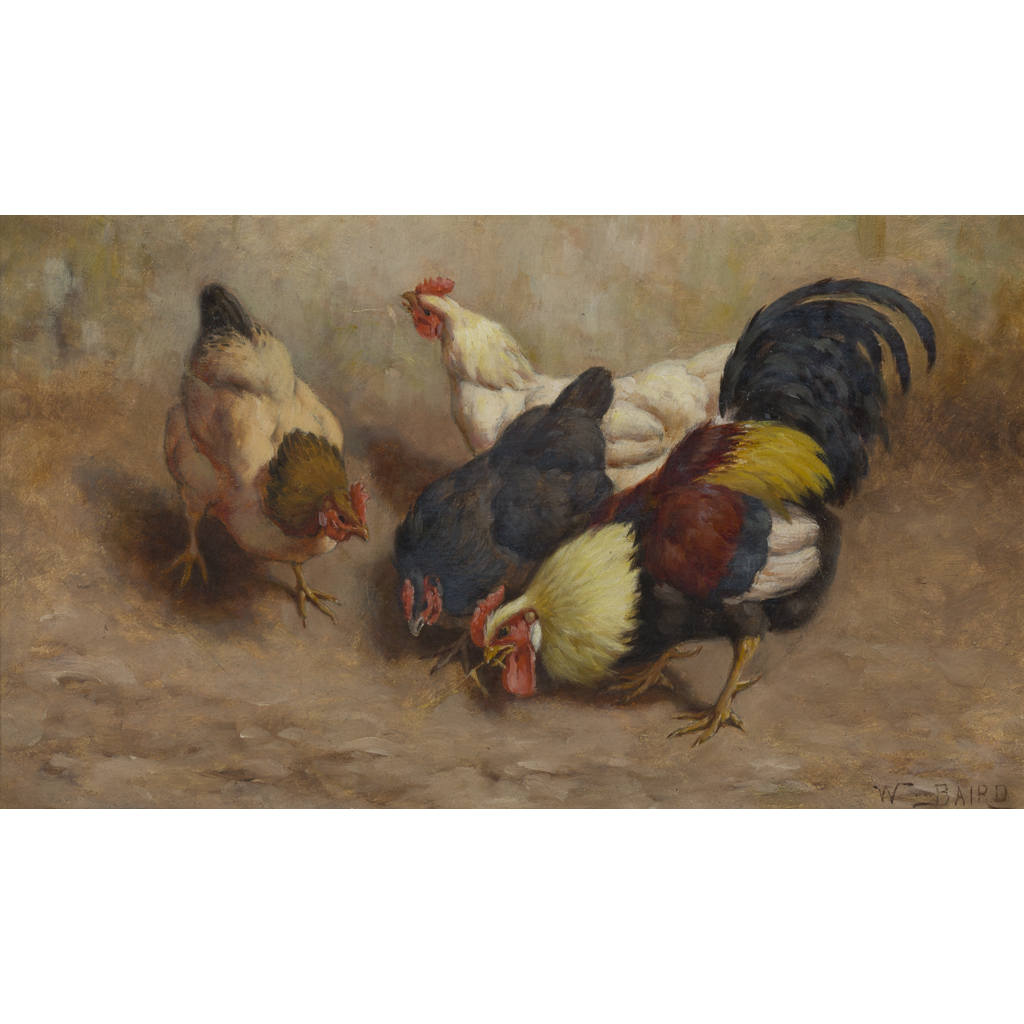 Appraisal: WILLIAM BAPTISTE BAIRD AMERICAN - CHICKENS IN A FARMYARD Signed