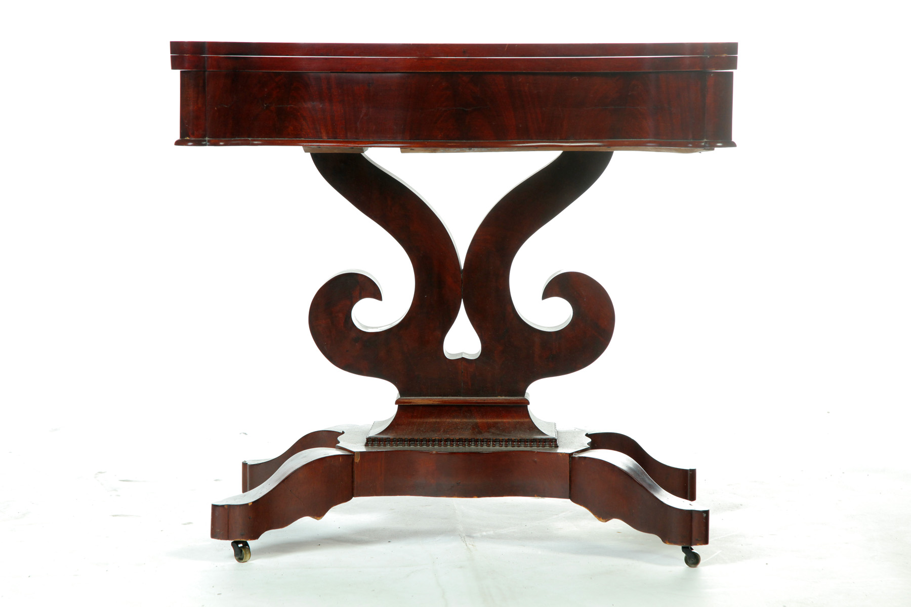 Appraisal: EMPIRE GAMING TABLE American nd quarter- th century mahogany and