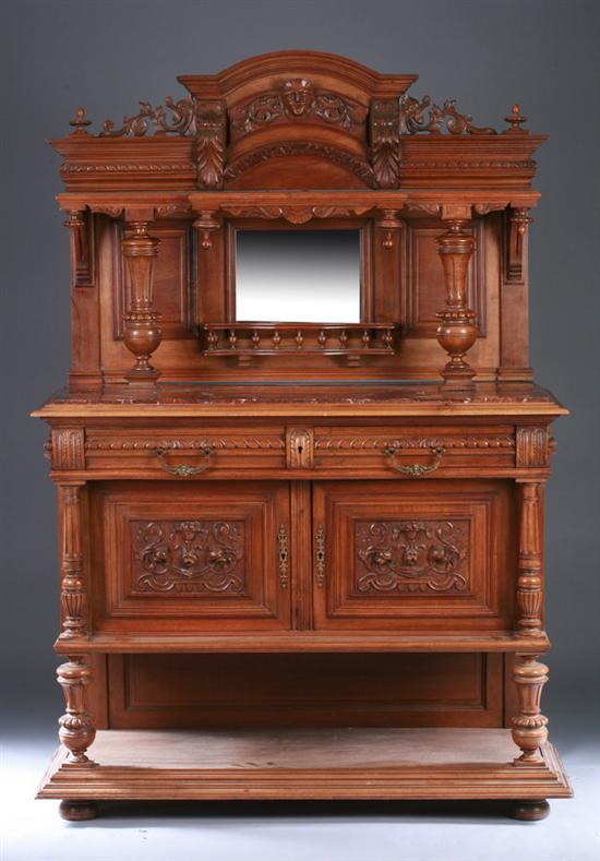 Appraisal: CONTINENTAL RENAISSANCE REVIVAL CARVED FRUITWOOD PETITE BUFFET A DEUX CORPS