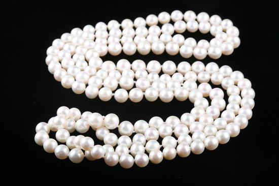 Appraisal: ENDLESS CULTURED PEARL NECKLACE Strand of mm- mm cultured pearls