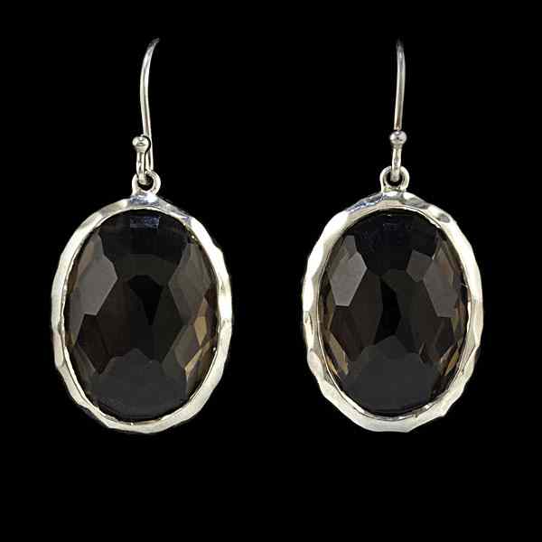 Appraisal: Ippolita Smoky Quartz Earrings Ippolita hand-hammered sterling silver earrings set