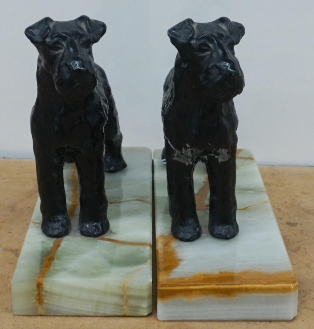 Appraisal: Pair Painted Metal Dog Bookends H in cm