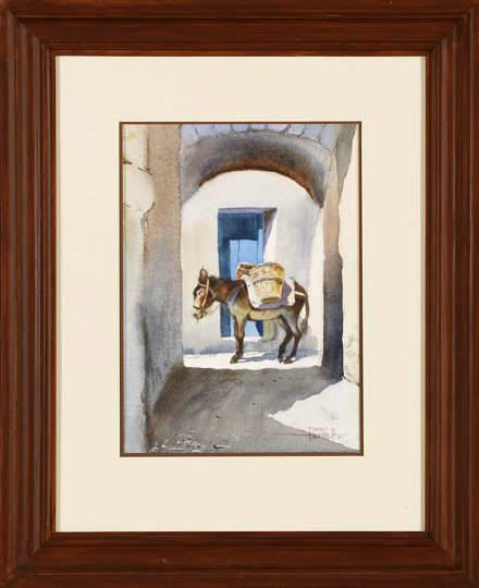 Appraisal: Luis Amendolla Mexican Contemporary El Burro watercolor sight - x