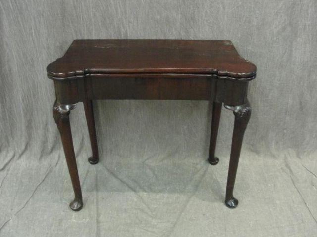 Appraisal: Queen Anne Style Chippendale Card Table good Age and As