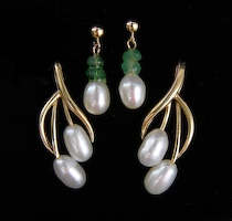 Appraisal: Two Pairs of Pearl Earrings A lot of two pairs