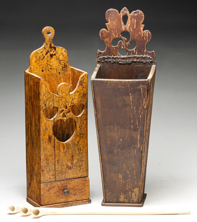 Appraisal: TWO HANGING PIPE BOXES Nineteenth and th centuries One English