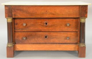 Appraisal: Miniature Empire chest marble top over three drawers flanked by