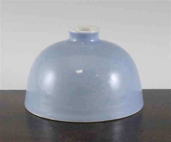 Appraisal: A Chinese lavender blue glazed 'beehive' brush washer Kangxi mark