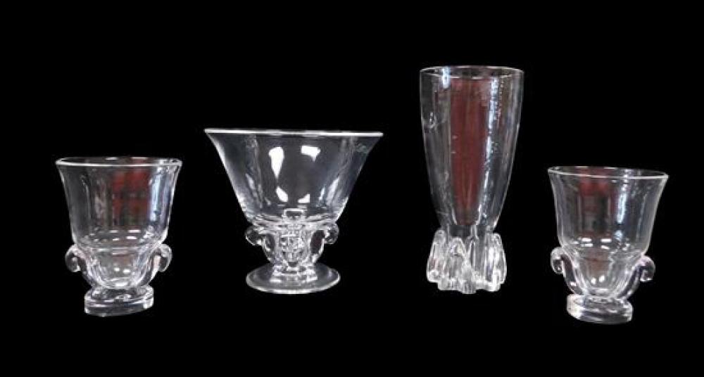 Appraisal: GLASS Steuben four pieces including three vases one h and