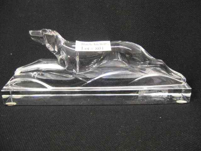 Appraisal: Baccarat Crystal Figurine of a Greyhound '' long signed excellent