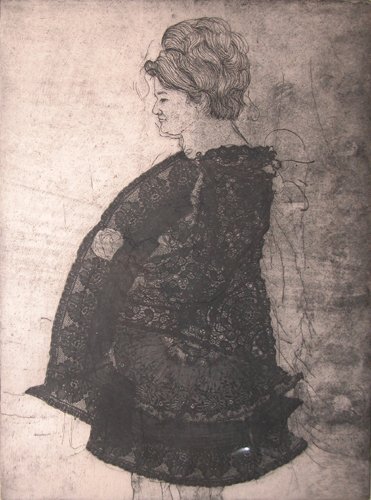 Appraisal: Artist Volas Barbara Maury Title Pregnant Woman in Lace Gray