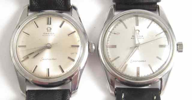 Appraisal: TWO MEN'S VINTAGE OMEGA SEAMASTER WRISTWATCHES case ref - caliber