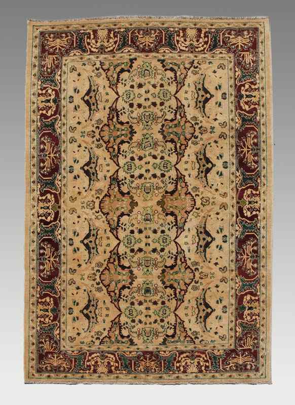 Appraisal: INDO OR PAKISTANI HAND KNOTTED WOOL RUG ' '' x