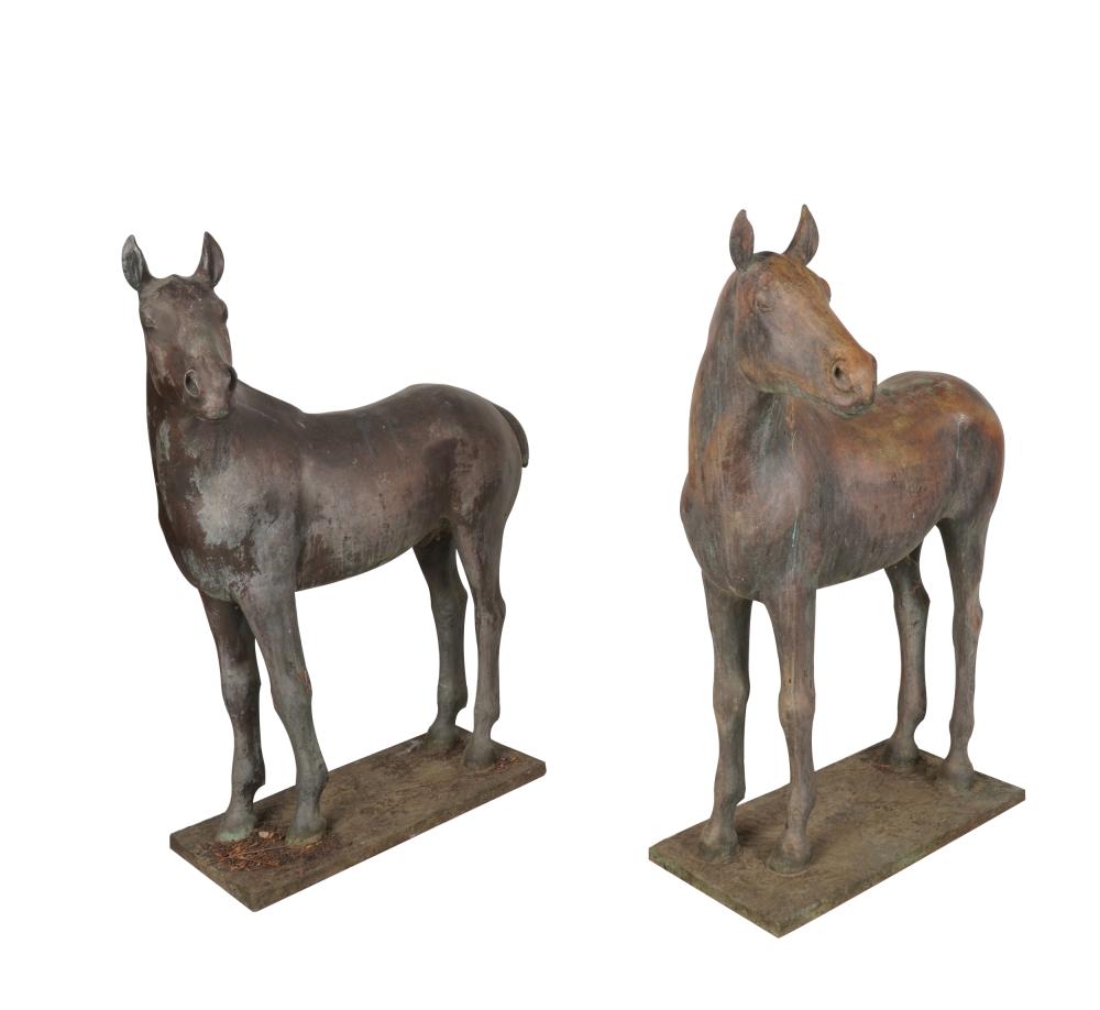 Appraisal: PAIR OF BRONZE HORSE FIGURESunsigned Condition weathered and oxidized throughout