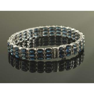 Appraisal: Sapphire Diamond Bracelet k white gold bracelet containing sapphires -