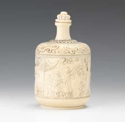 Appraisal: Carved Ivory Magnum Snuff Bottle Large full-hand' size bottle with