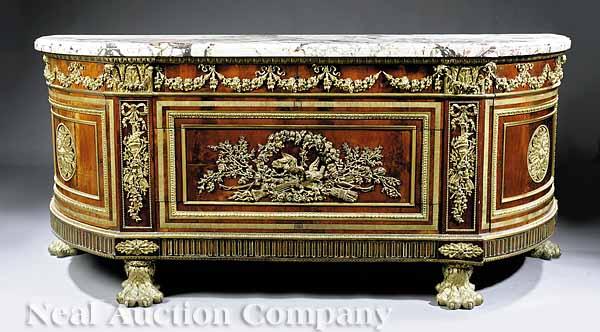 Appraisal: An Antique Louis XVI-Style Gilt Bronze-Mounted Mahogany Commode Vantaux after