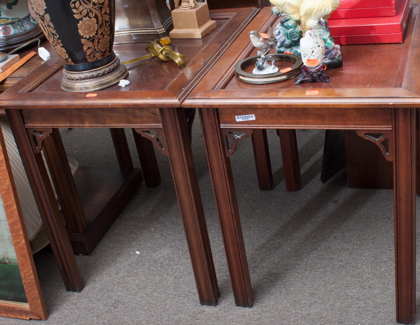 Appraisal: Pair of mahogany coffee tables