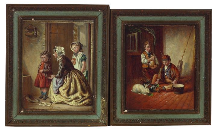 Appraisal: Pair of Oil Paintings third quarter th century by an