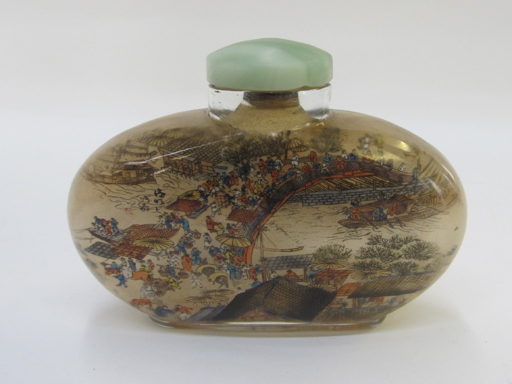 Appraisal: Chinese inside painted glass bottle