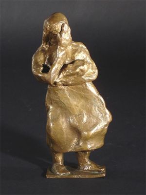 Appraisal: A bronze figure of a mother and child cast from