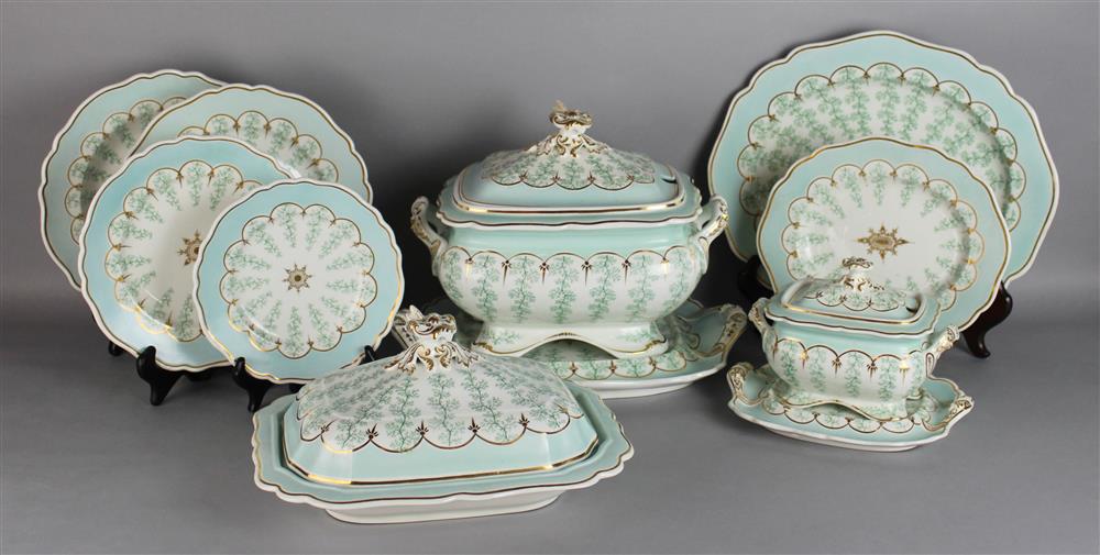 Appraisal: CHAMBERLAINS WORCESTER TURQUOISE GROUND PART SERVICE circa pattern no with