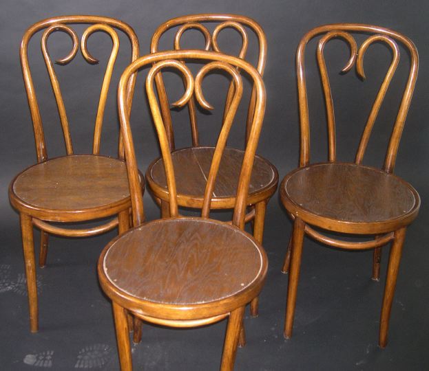 Appraisal: Suite of Four Bentwood Chairs in the manner of Thonet