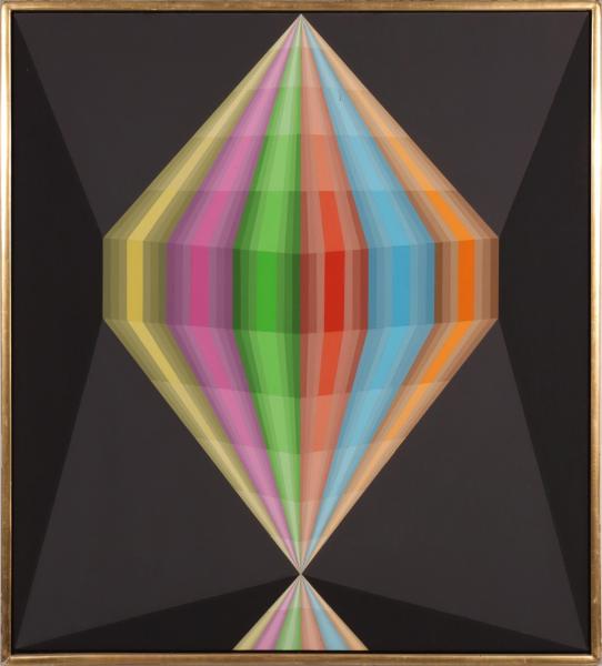 Appraisal: ABE ROTHSTEIN - OP ART OIL ON CANVASAbe Rothstein -